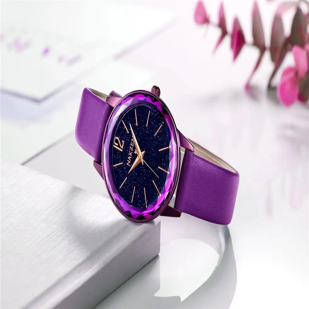 NAKZEN Dress Women Quartz Watches Minimalism Starry sky Magnet Buckle Fashion Wristwatch Waterproof Roman Numeral reloj mujer 4206-4