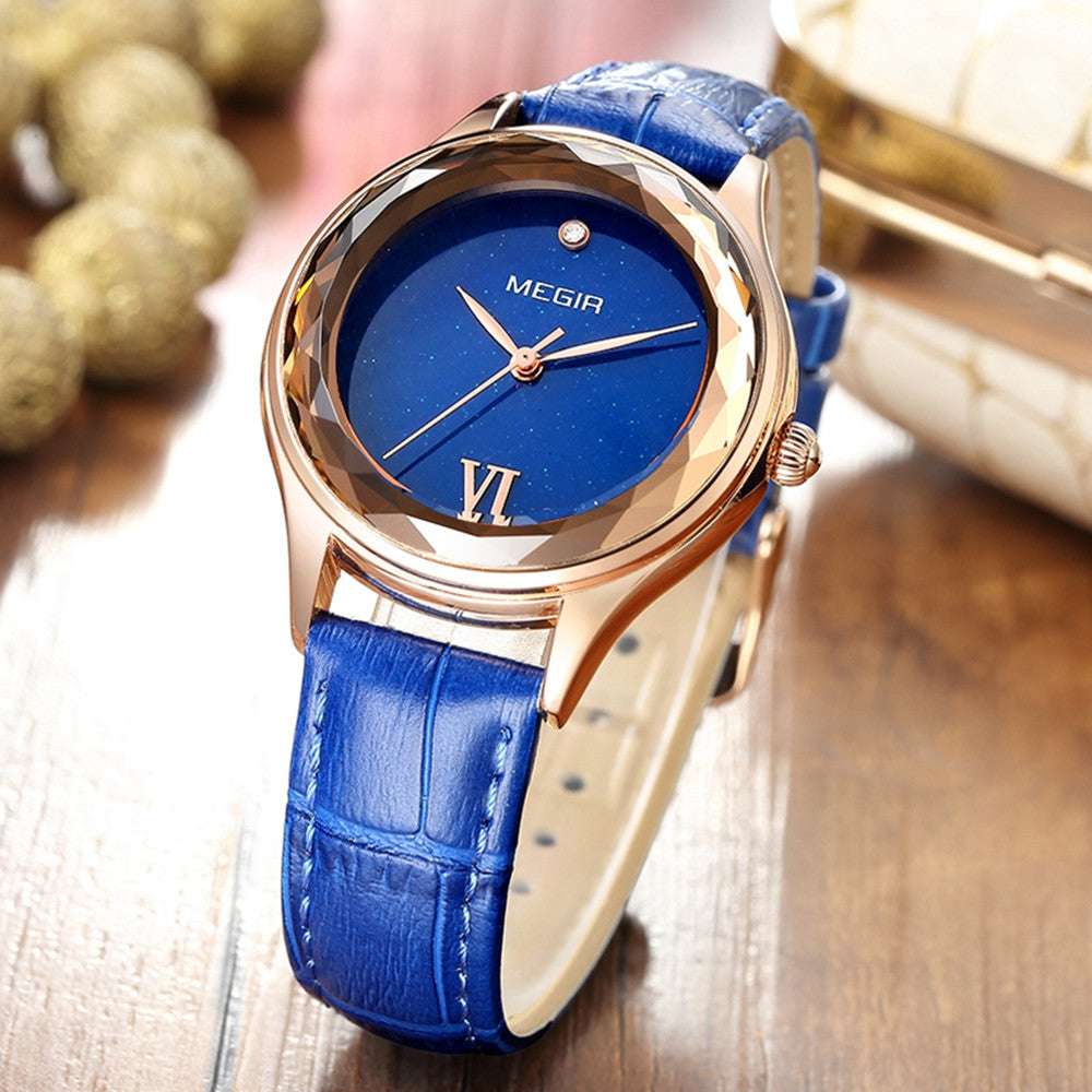 MEGIR Fashion Watch for Women Luxury Leather Casual Simple Quartz Wristwatch Waterproof Ladies Dress Clock Relogio Feminino 4208-3