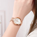 RUIMAS Women Automatic Mechanical Watch Steel Strap Ladies Business Wrist Watch Fashion Waterproof Date Clock Montre Femme 6756-1